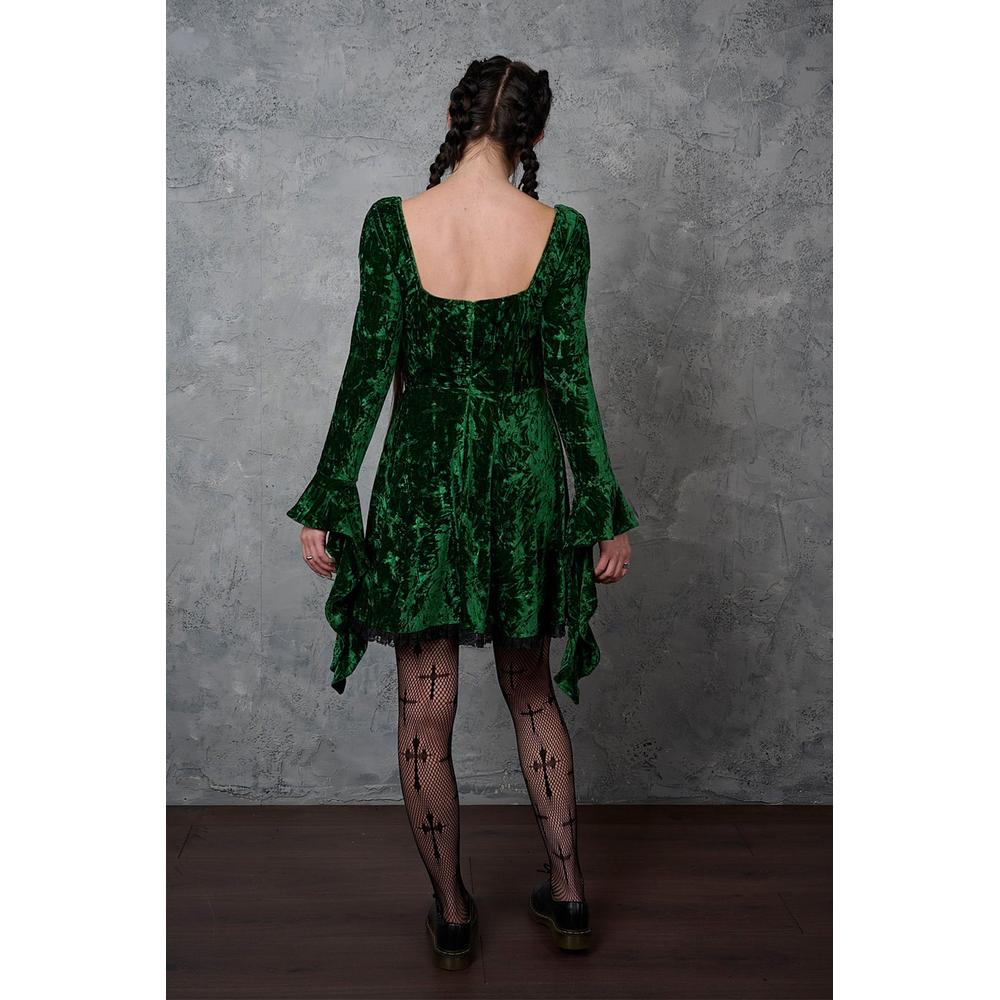 Banned - Sanctum Velvet Kurzes Kleid - Grün